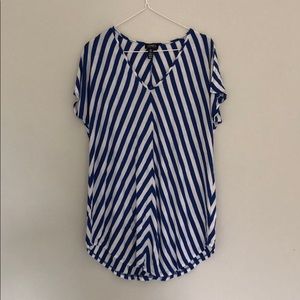 Blue and white striped small Jones New York shirt